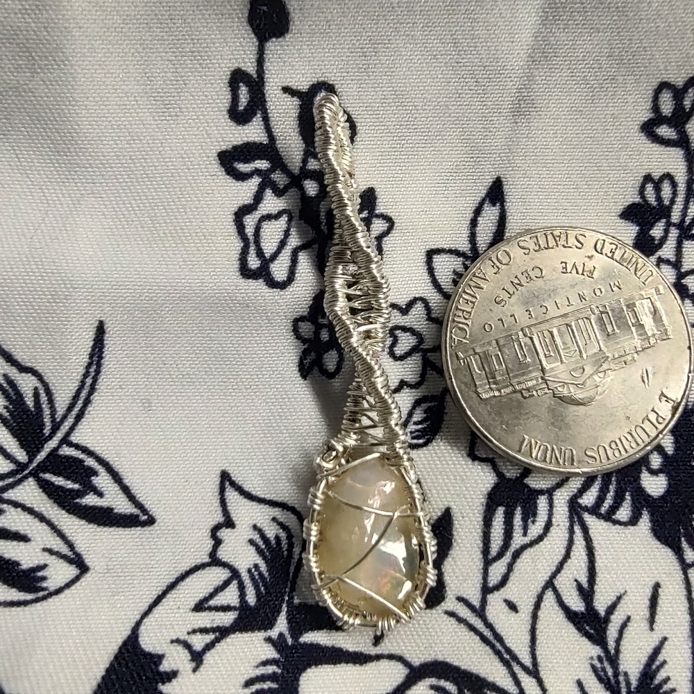 Raw opals pendant handmade